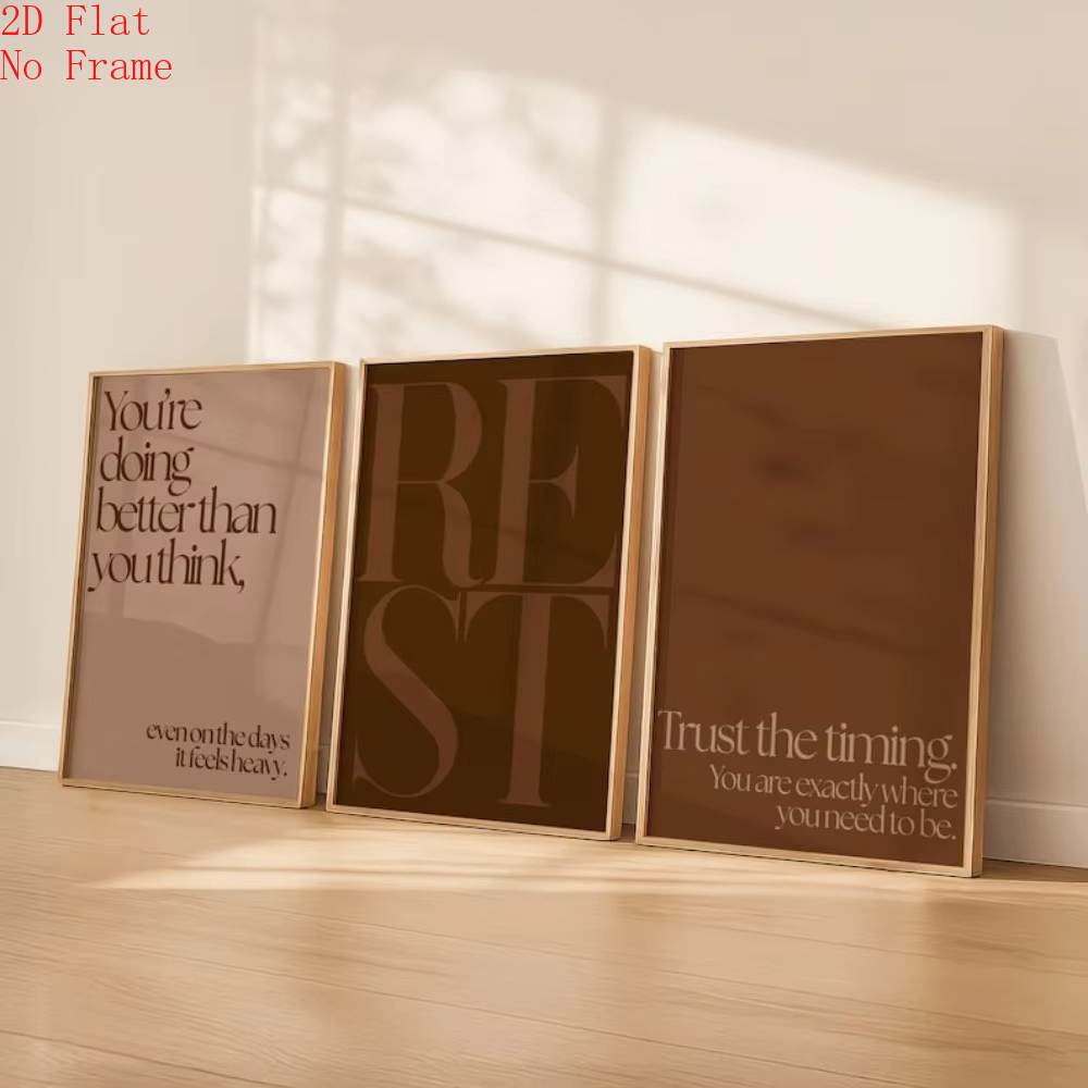 TEMU 2d Flat, 2d Flat (canvas Poster No Frame) 3pcs Set, Motivational Wall Art Pieces For Self-care Featuring The Quote "you're Doing Better Than You
