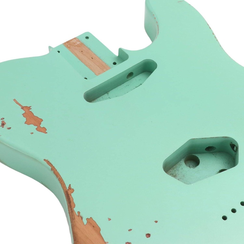 Relic Guitar Body | TL Style Nitro Top Alder Wood, S-S or H-S Route, Relic Seafoam Green
