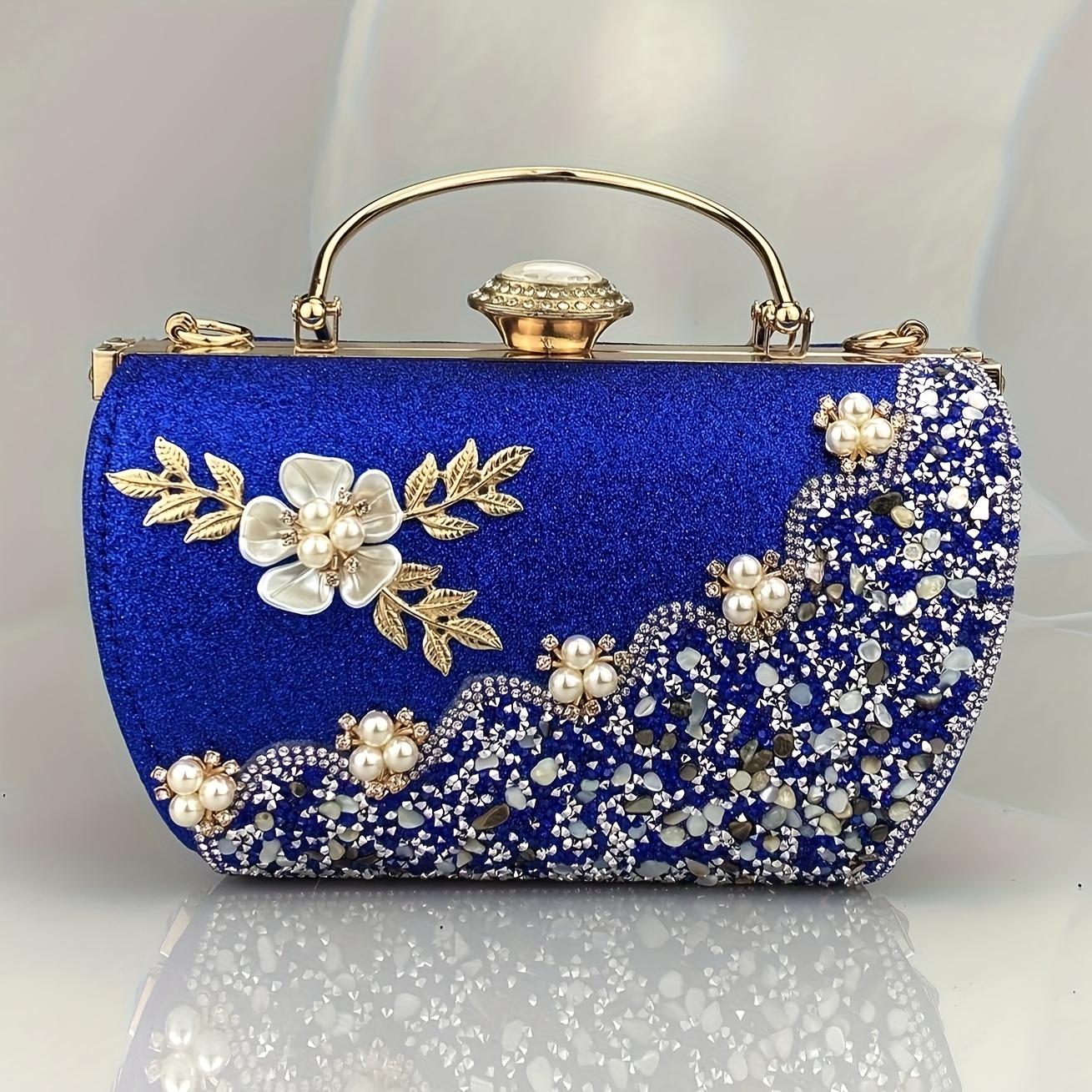 Womens Elegant Vintage Style Evening Clutch Purse Detachable