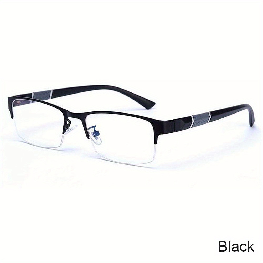 TEMU Half Frame Light Blocking Glasses Flat Glasses Fashion Comfortable Transparent Glasses Anti Radiation Glasses For Men
