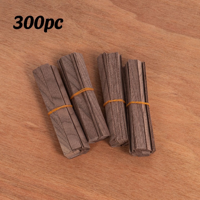 TEMU 100pcs/300pcs Wood Strips, 13 X 1.3cm, 0.45mm Thick Veneer Pieces For Laser Engraving, Crafts, Dollhouse Flooring, Miniature Models, Inlay &