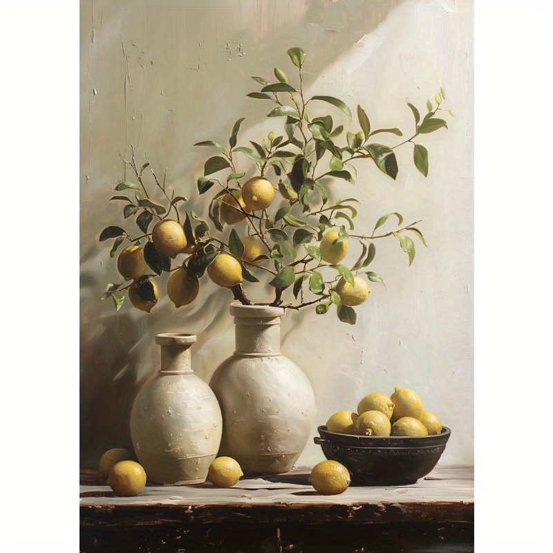 1 adet vintage natürmort poster baskı limon zeytin ağacı - Temu
