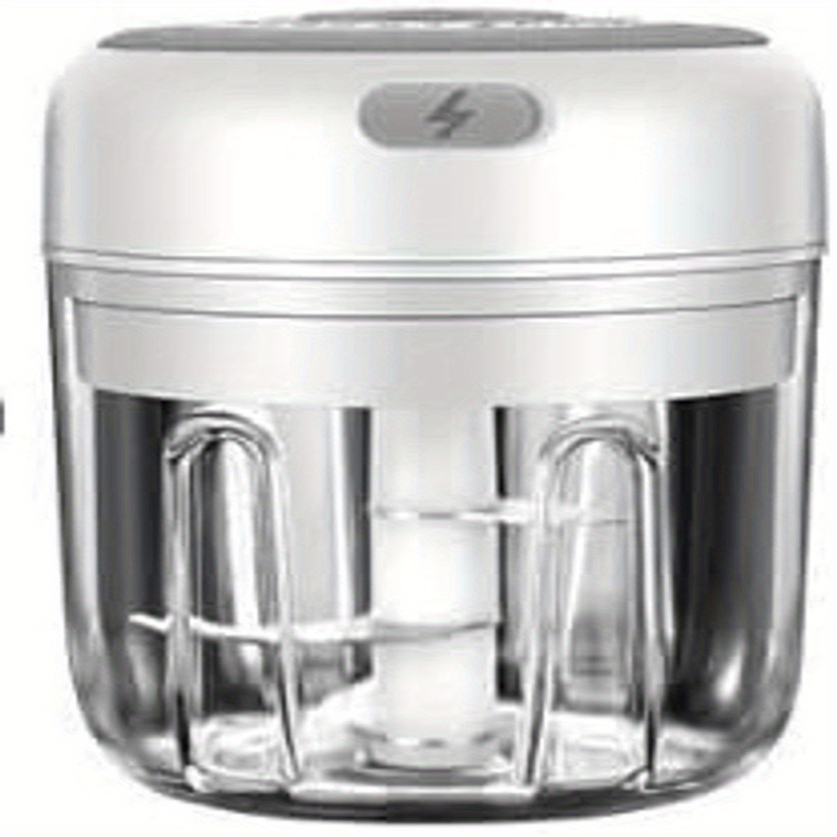   cordless garlic chopper & food processor - 8.45oz mini portable electric-like performance, heavy-duty pc construction,   with clear lid & safety lock, cordless operation for kitchen, camping, picnics - powerful motor for garlic, onion, ginger, meat, veggies, nuts, spices - easy-clean blades & dishwasher safe - ideal for home, office, travel - heavy-duty mini food processor with ergonomic handle &   operation, chopper for food and vegetable, mini food Product details 0