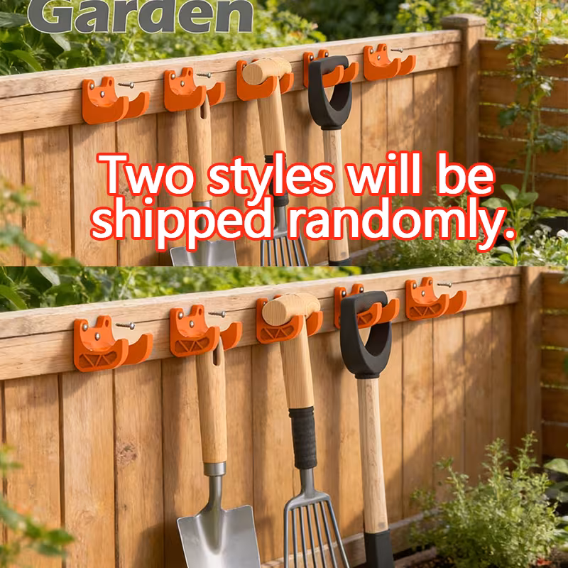 16pcs garden tool hanger 4 hangers and 12 screws compatible with long handled tools such as brooms shovels rakes hoes tool hook storage hanger with screw fixed wall mount bracket shovel storage wall mounted storage details 0