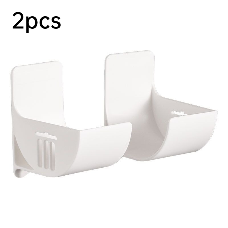 TEMU 2pcs No-drill Adjustable Door-back Storage Rack, Sturdy And Durable Multifunctional Plastic Storage Box, Trash Bag And Plastic Wrap Holder,