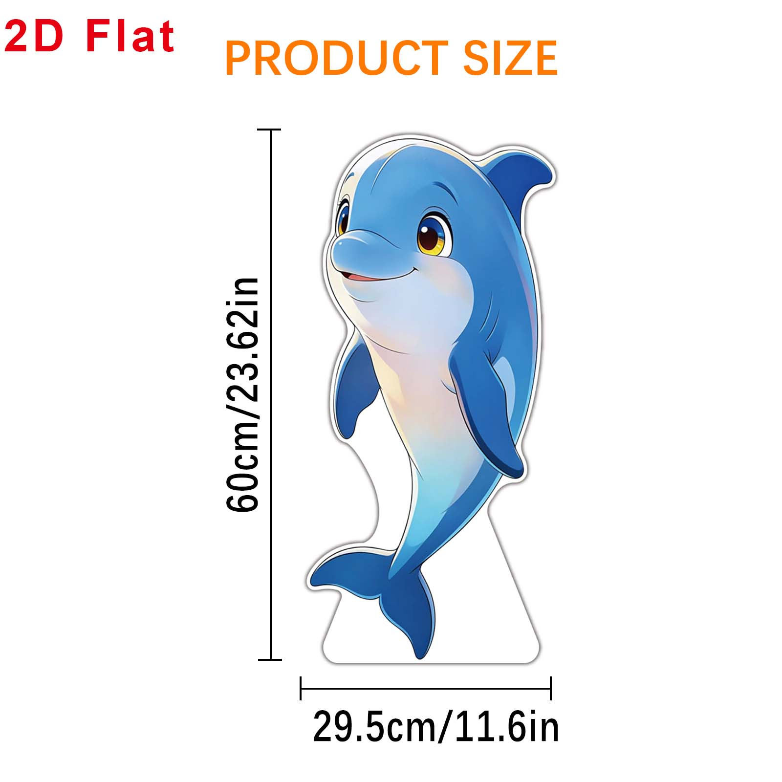TEMU 1pc Birthday Party 2d Flat Festival Party Photo Booth Photo Props Stand Festival Celebration Decoration Sign Cute Dolphin Main Pattern Cardboard
