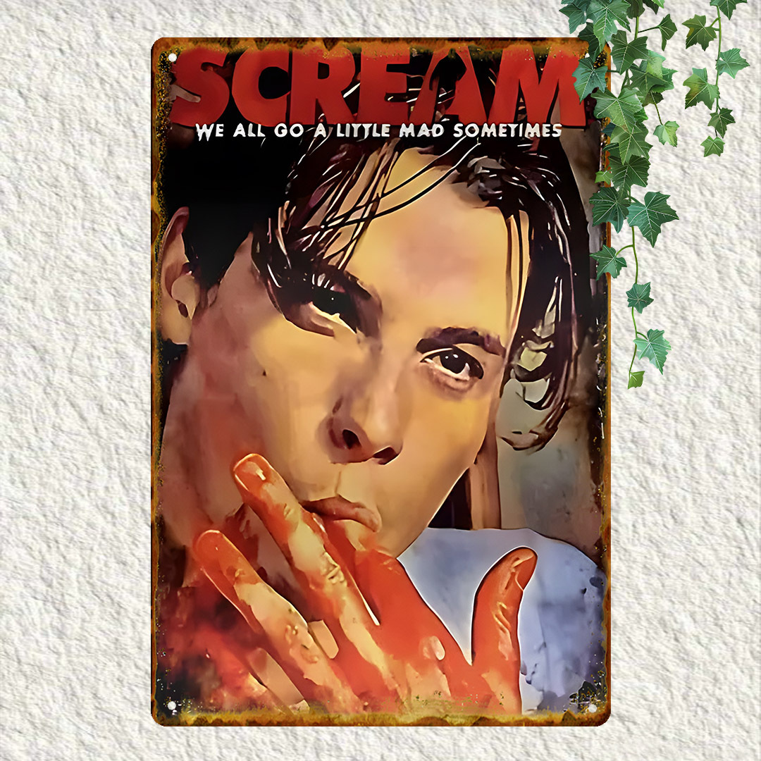 

Room Decor 1pc Scream Movie Poster Vintage Metal Tin Sign, Aluminum , Waterproof And Dustproof, Decor For Bar, Cafe, Bedroom, Unique Gift Idea