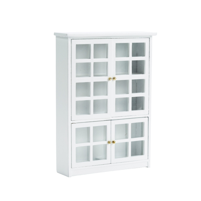 TEMU 1:12 Mini Wereld Witte , Miniatuur Simulatie Keukenmeubel Model, Ambachtelijke Toevoegingen Poppenhuis Opslag Display