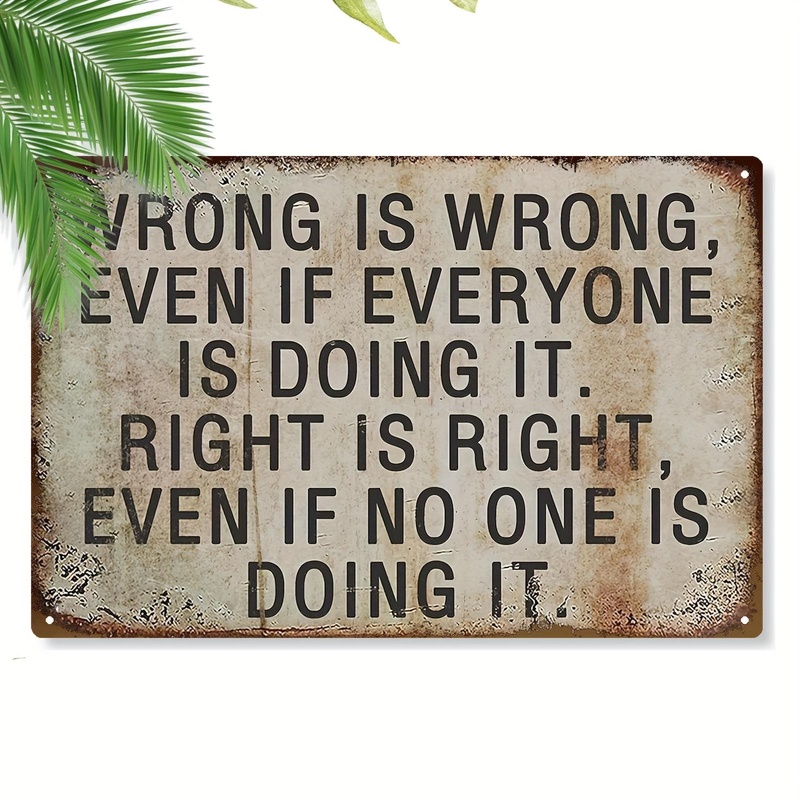 TEMU 2d Flat - 【2d Flat】 2d Flat Vintage Inspired Metal Sign Is Right Is Right 8x12 Inches Rustic Wall Decor For Home Bar Garden Indoor Outdoor Use