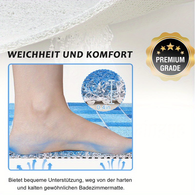Open PVC Loofah Mat, Non-Slip Bathroom Mat