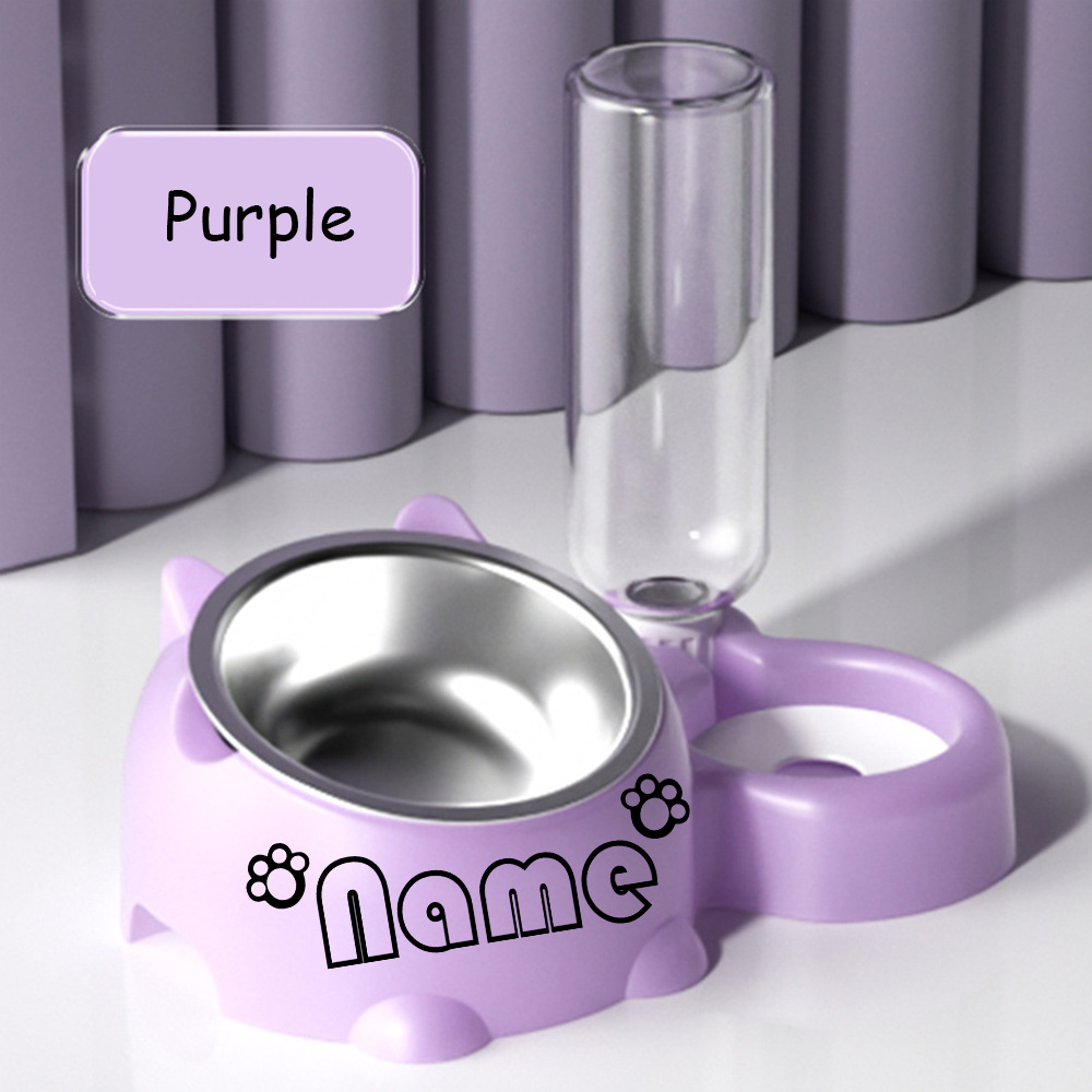 Bol à Nourriture pour Animaux Personnalisable, Multifonction en Matériau PP, Adapté aux Chats et Chiens, Ensemble Cadeau Parfait pour Chiens