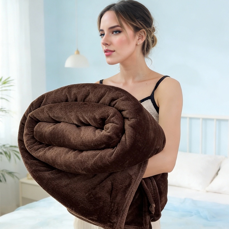 Full Size Blanket - Throw And Bed Blanket - Skin-friendly, Fluffy And Lightweight, Machine Washable, Solid Pastel Shades, Minimalist Style. Perfect For Bedroom, Living Room, Study, Office, And Travel