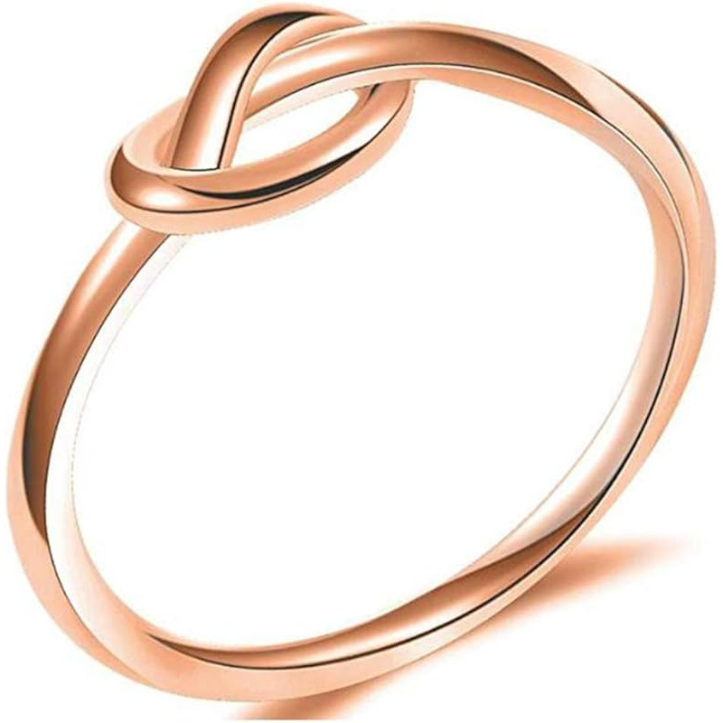Women's Stainless Steel Twisted Knot & Heart Knot Ring