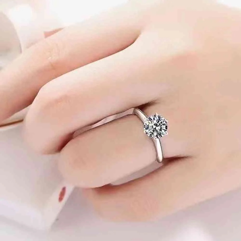3 Carat Hand-Forged Moissanite Ring, 925 Sterling Silver