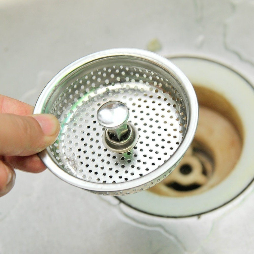 Image of 1pc Stainless Sink Strainer Water Drain Plug Sink Stopper Filter Hair Drainage Accessories