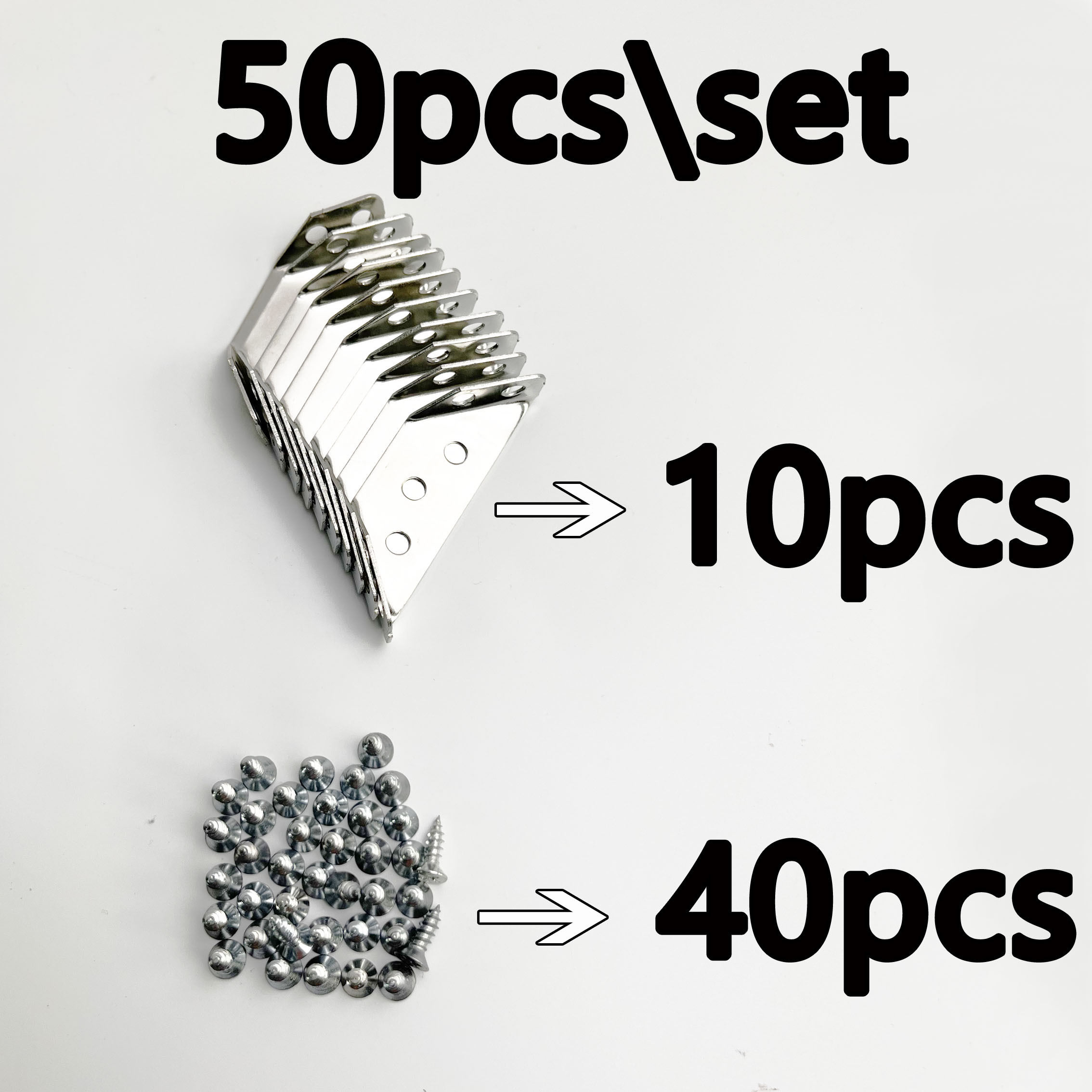 TEMU 50pcs Heavy-duty Metal T-bracket Set With Screws - 90° Corner Support, Scratch Resistant, For Furniture And Wooden Frames