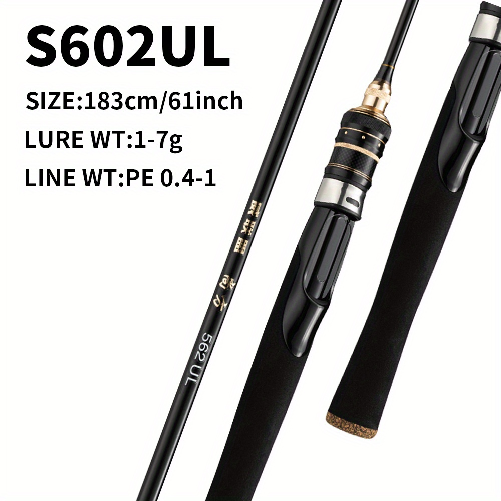 TEMU 1.53m 1.68m 5'1'' 5'6'' 6' Solid Tip Crappie Panfish Fishing Rod, Carbon Casting Rod, Ul Spinning Rod