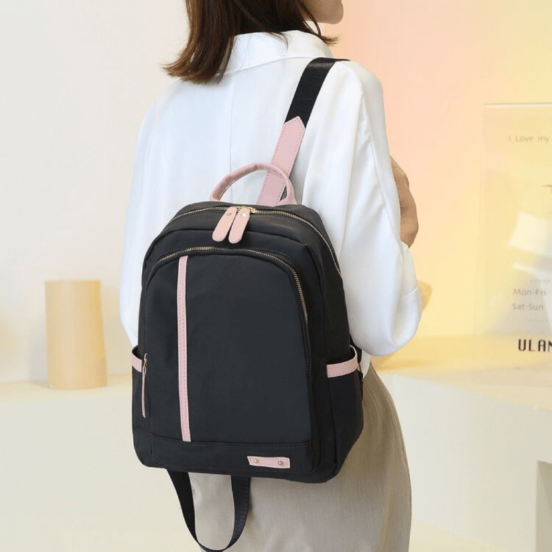 bolso cruzado mujer moda tela oxford negra espacioso Temu Uruguay