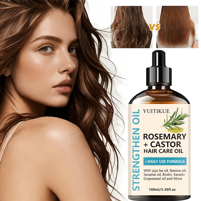 rosemary and castor hair oil rich in jojoba oil batana oil sesame oil keratin and castor         and   care for     gentle delicate non greasy and suitable for all hair types