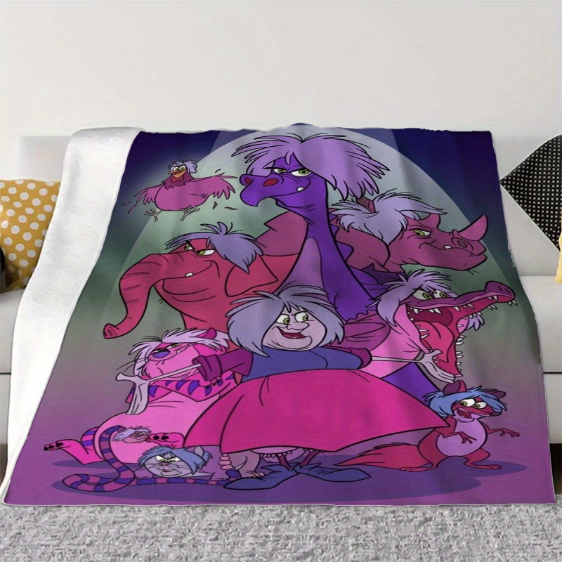 

1pc And Flannel Fleece Blanket - Knitted , All Multifunctional Nap Blanket, Or , 250-300gsm, For Halloween