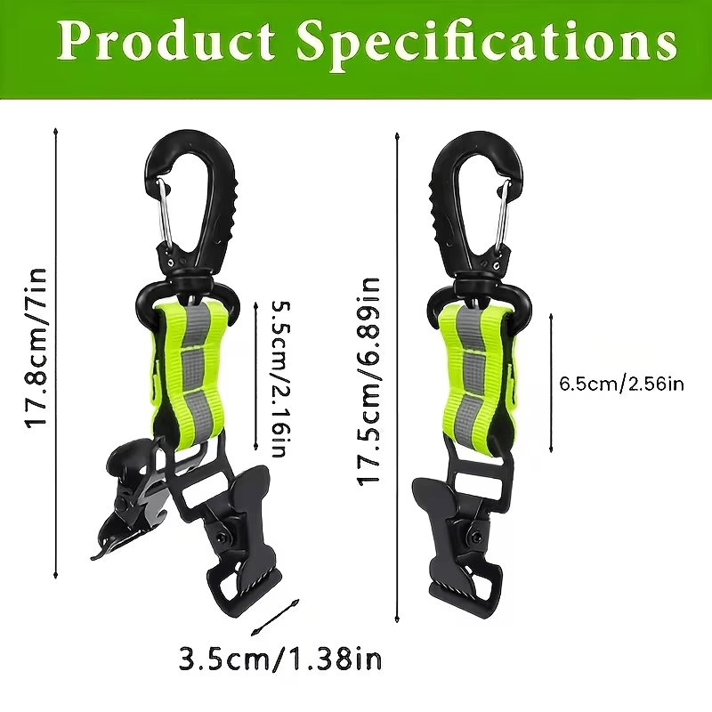 TEMU 1 pz Cinturino di supporto con clip per con cinghia in nylon riflettente, fissaggio per , gancio con cinghia in nylon