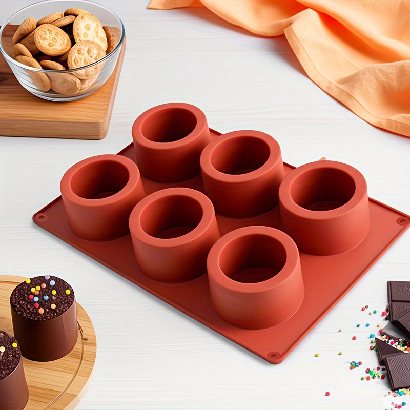 6- Silicone Pudding Mold - Round Cake, Jelly, & Candle Making Molds Suitable For Diy Desserts, Bread, Wax Candles - , Durable & Baking
