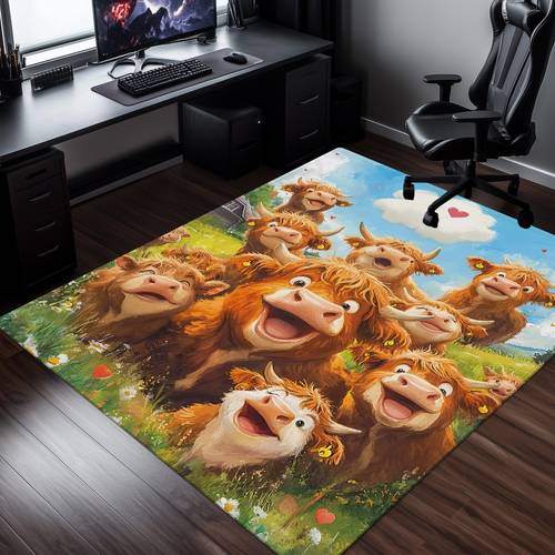 printed mat 800g m microfiber absorbent machine washable polyester rug for indoor outdoor use in living room bedroom kitchen office camping yoga cow decor