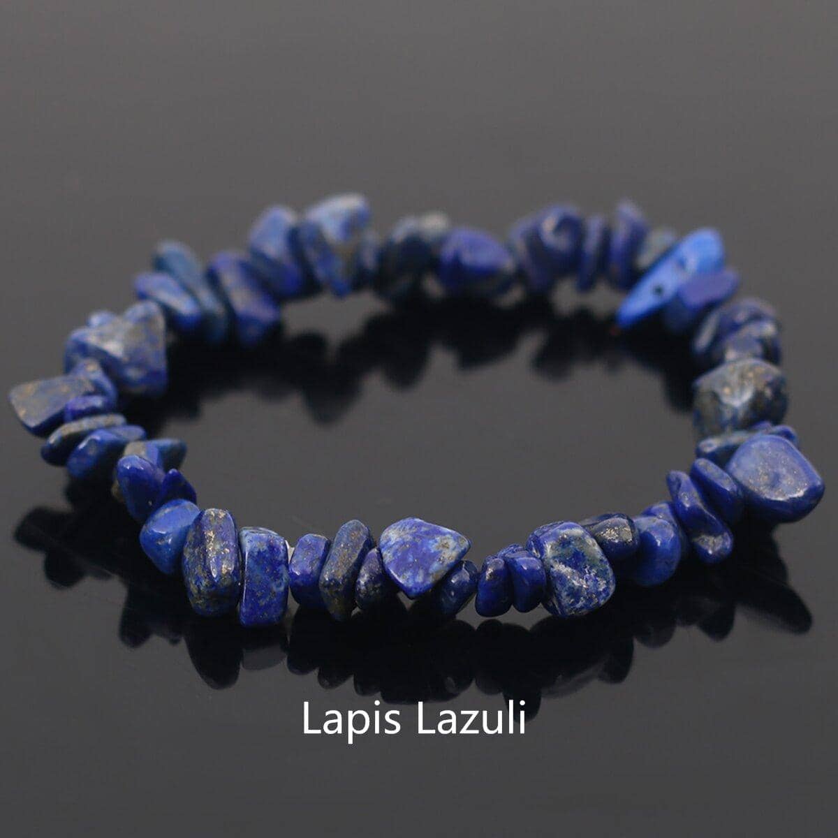 TEMU 1pc Sqnutq Natural Stone Bracelet - Bohemian Retro Stretch Beads With Matte Chip Beads, Irregular Jewelry Suitable For , Stackable Minimalist