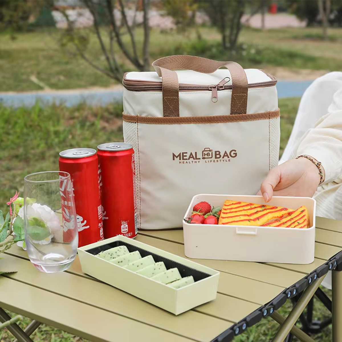 Sac Isotherme Bento Pique-Nique – Oxford Multicolore, Avec Poignée, Facile Nettoyage