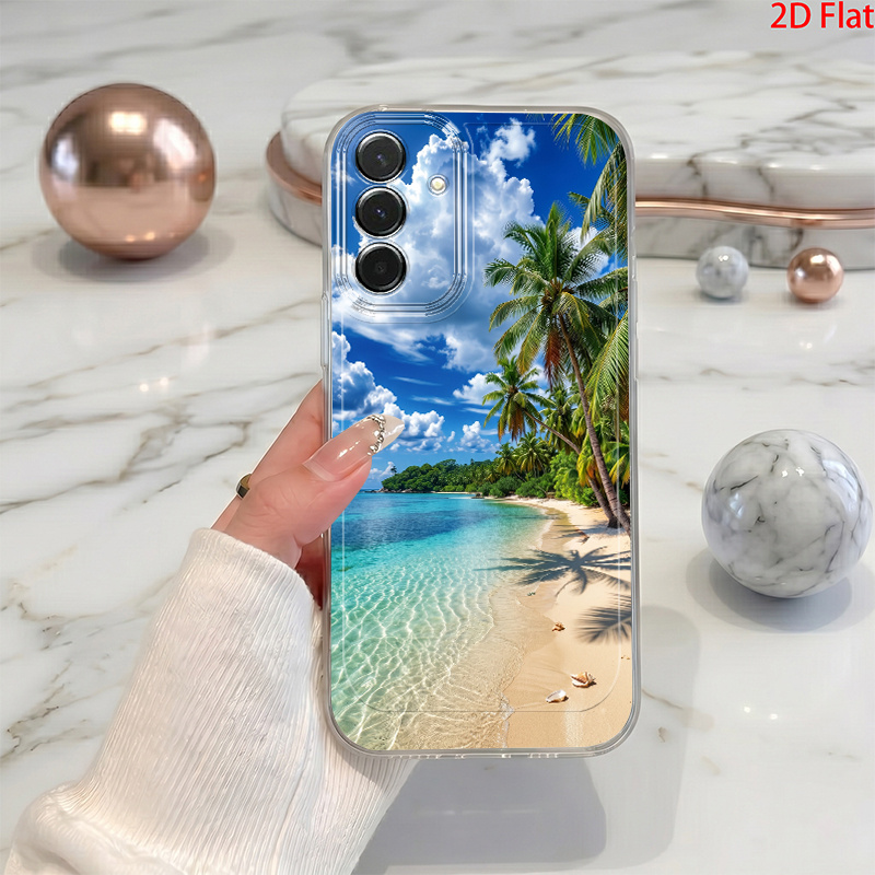 TEMU Phone Case - 2d Flat Tree, Sea, Phone Case For Galaxy A03s A05s A06 A07 A13 A14 A15 A16 A17 A22 A23 A24 A25 A26 A32 A34 A35 A36 A37 A52 A53 A54