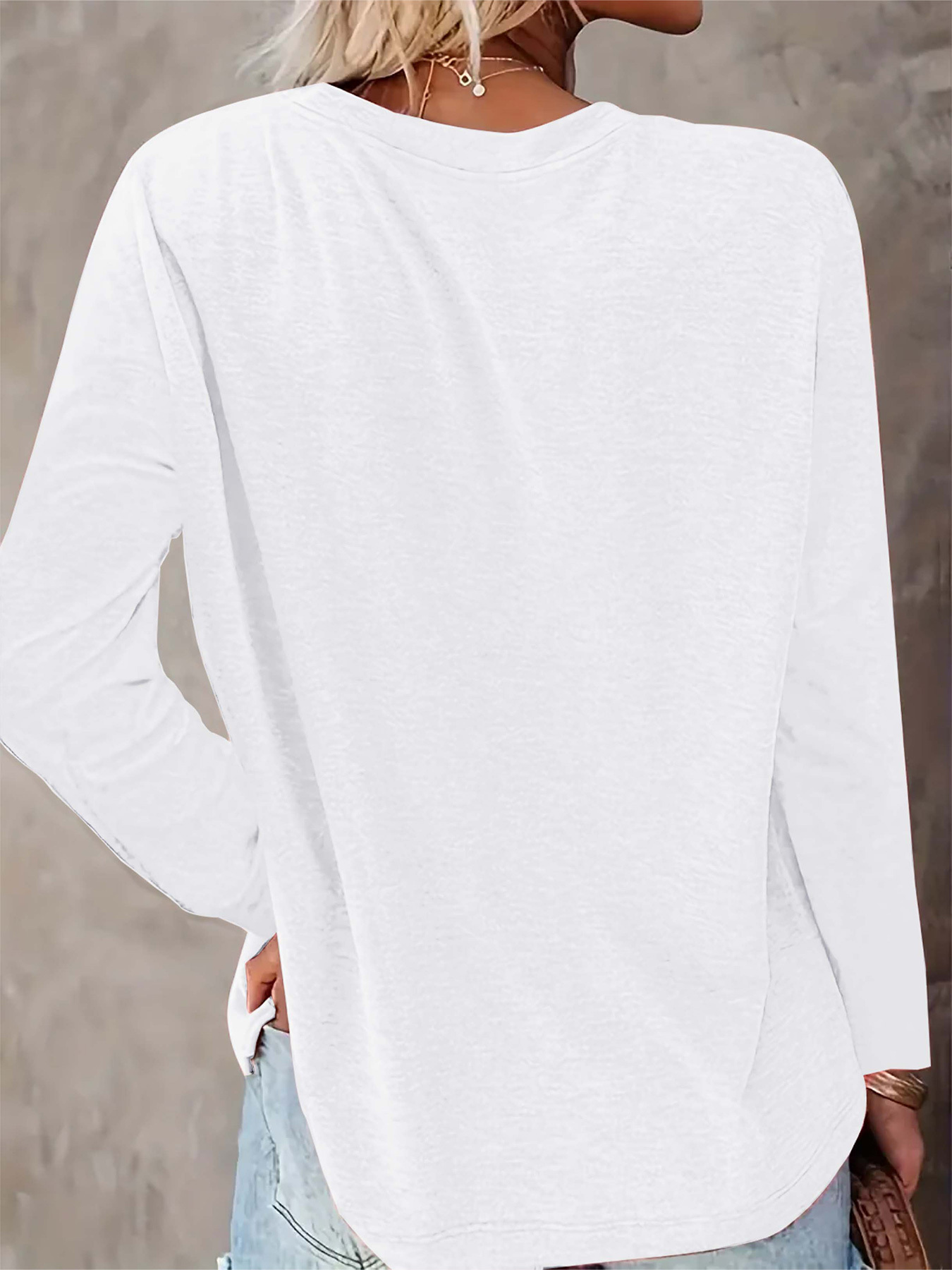 womens casual long sleeve t shirt with   graphic design white crew neck     attire graphic tee  
