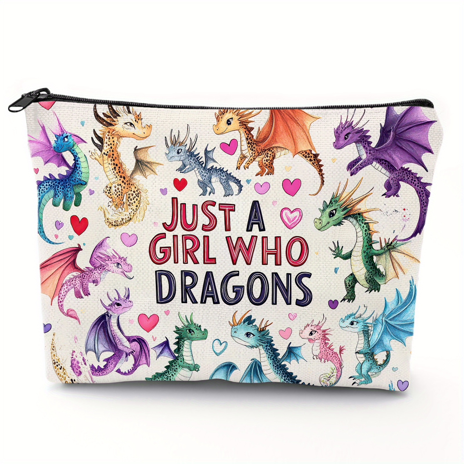 

1pc, Dragon-themed Makeup Bag For Women - Perfect Birthday Gift For , Daughters, Friends & Sisters - Polyester Zipper Pouch Purse With Party Favor Decorations, 5.51x8.27 Inch