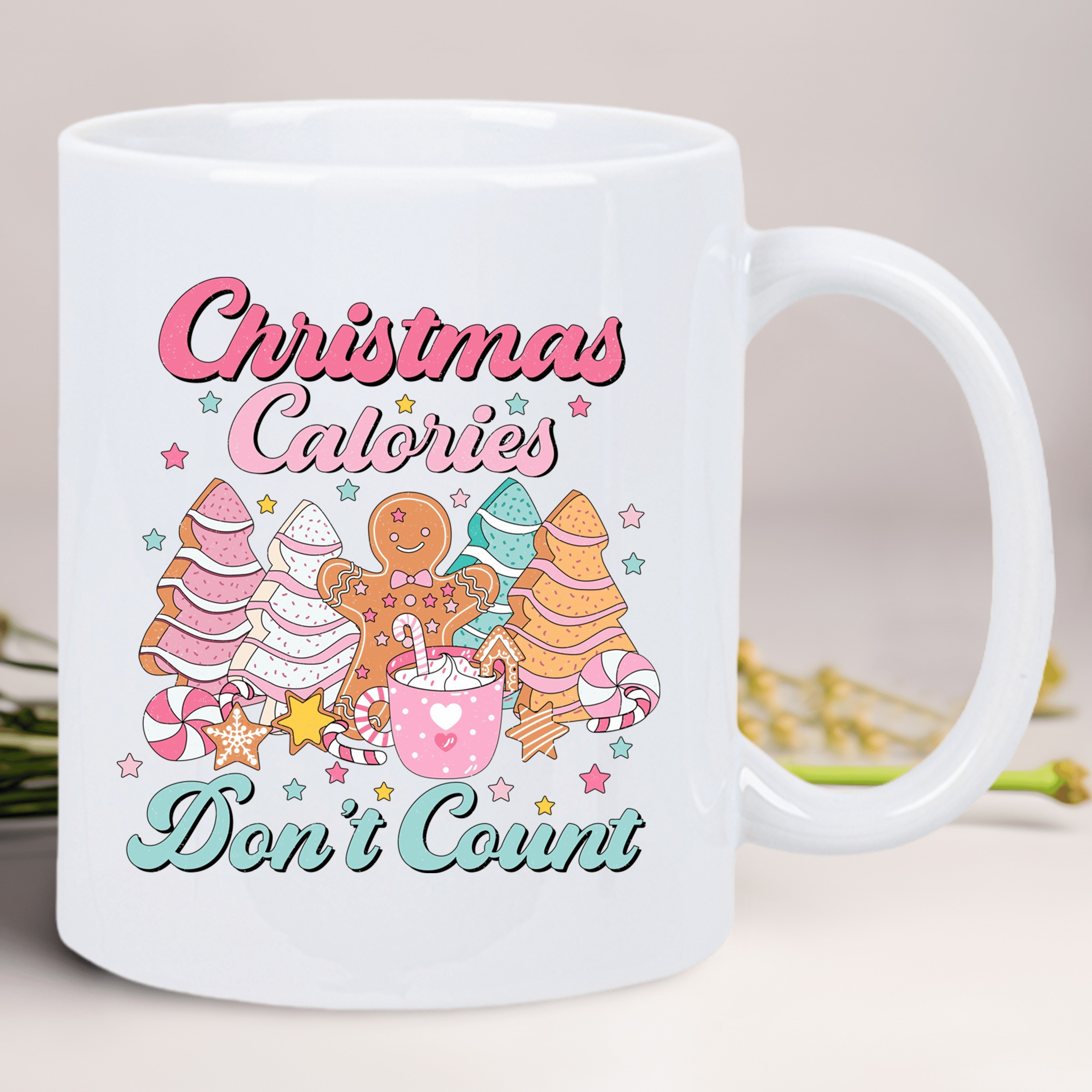 1pc festive christmas mug   dont count design with gingerbread men candy canes reusable insulated hand wash only ideal holiday gift for men women coffee bar accessories details 1