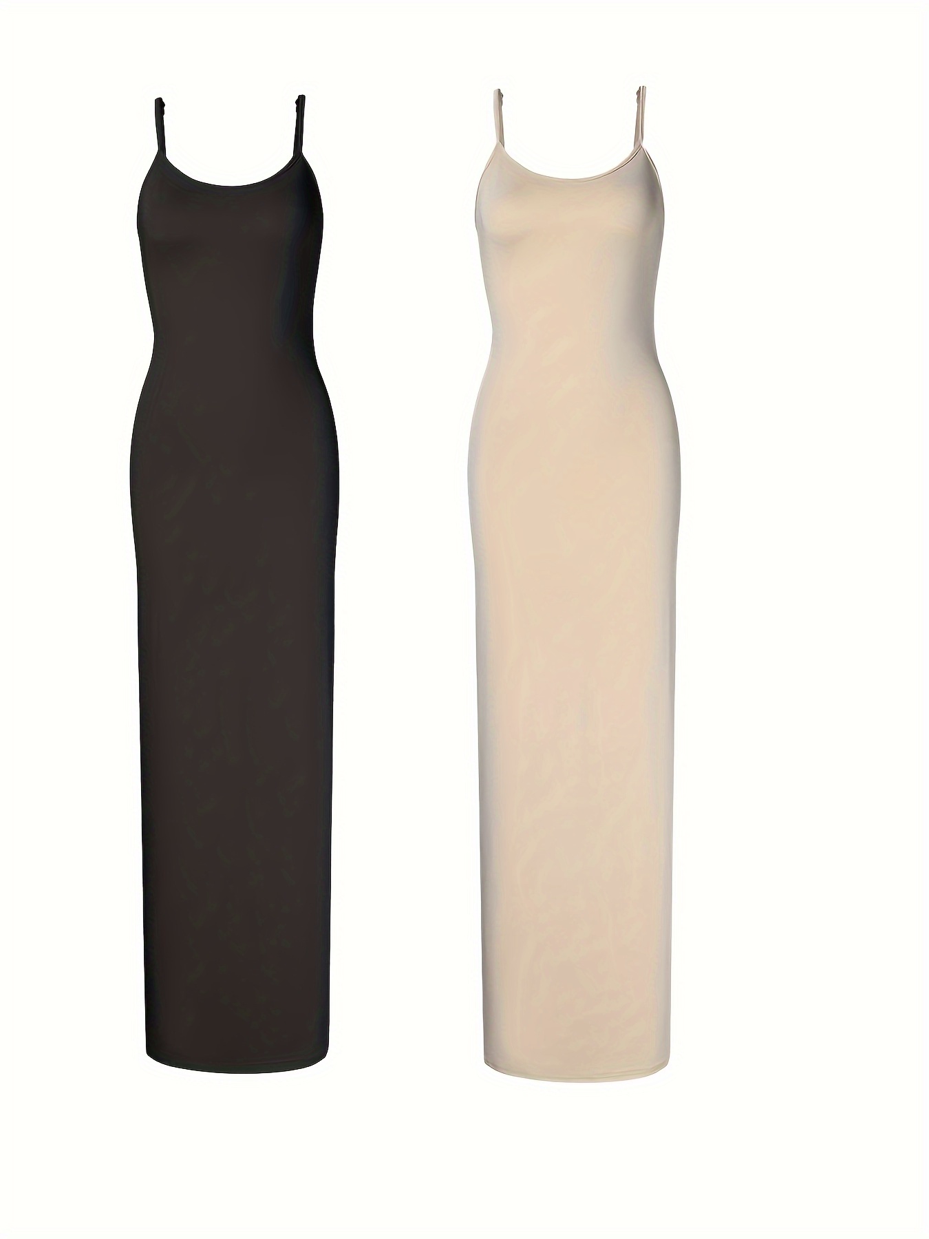 knee length dresses for ladies Slimming Maxi Slip Dress | Rhinestone Mesh Shapewear main image 1