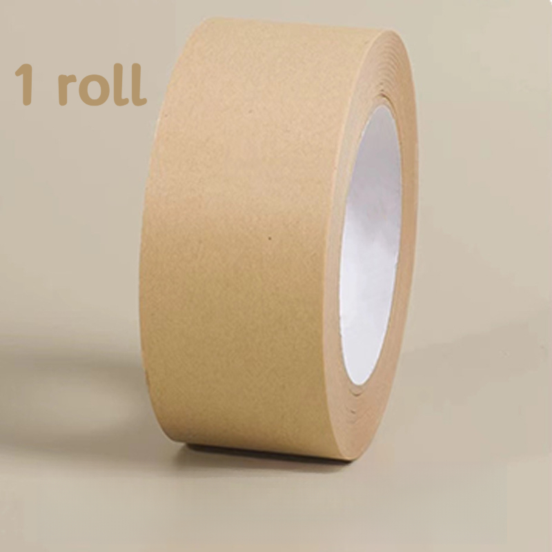 TEMU 1 Roll Of Brown Tape, Self- Adhesive Tape, 5cmx20m/1.97inchx787.4inch Packaging Tape, Strong Adhesive Paper Tape, Tape, Rainproof Coated Tape.