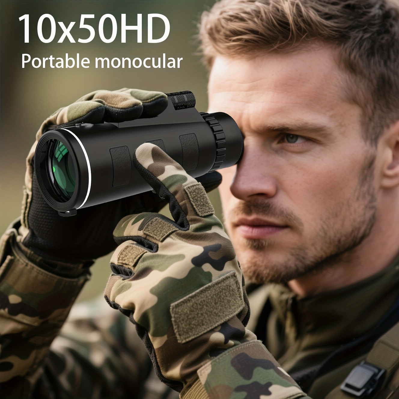TEMU 10x Monocular With A 50mm Wide Lens, Manual Focus For Accurate Detail Observation, Compact And Easy To Carry. Perfect For Bird Watching, Outdoor Activities, , Hiking, And Sporting Events