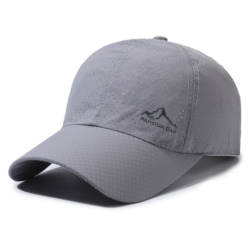 TEMU Mesh Breathable Hat And 2pcs Sweat Pads Summer Full-hole Quick-dry Baseball Pattern Random Color Mountain Embroidery Breathable Mesh Duckbill