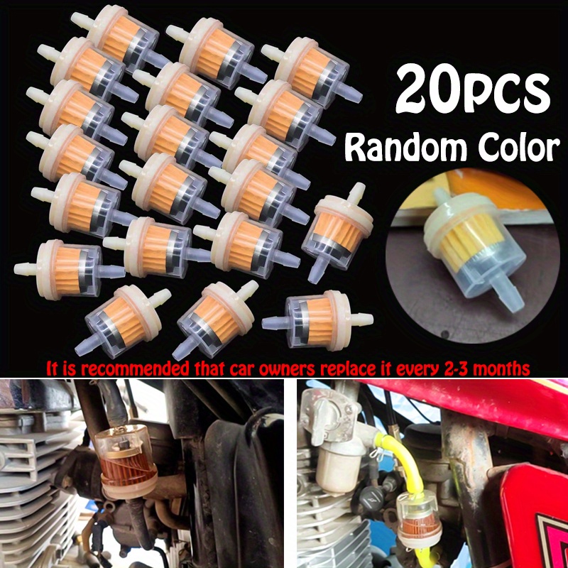 TEMU 20pcs Professional Universal Gasoline Fuel Filter For Motorcycle Moped Scooter Dirt Bike Atv, Inline Gas Fuel Filter For Motorcycle Scooter
