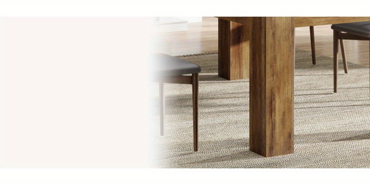 Rectangular Dining Table Measuring 63 Inches, Suitable for 4 to 6 Individuals, Perfect for Kitchen Or Dining Room Use, Featuring a Farmhouse Wooden Design