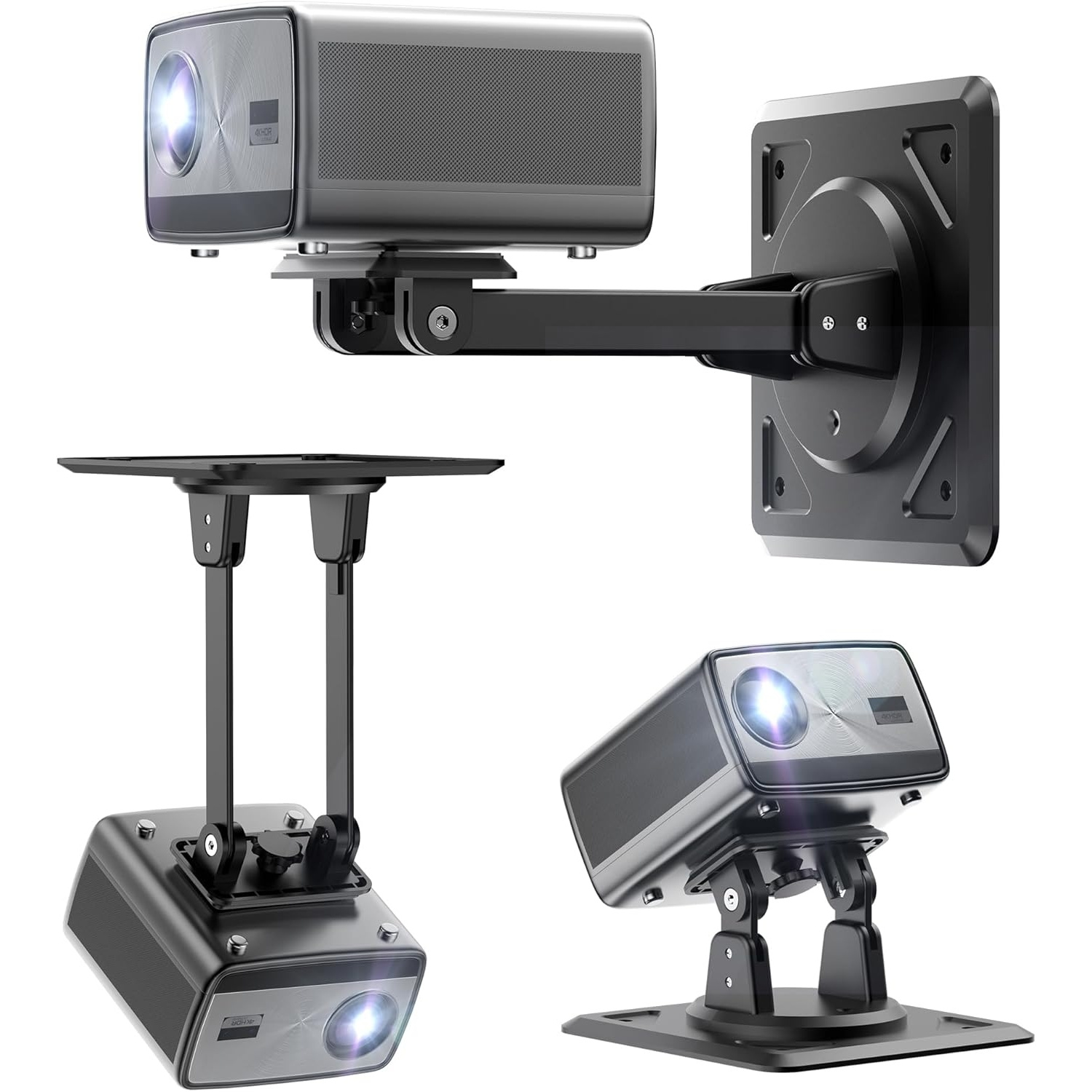TEMU Kvago Projector Stand Mount 3-in-1 For Ceiling, Wall And Table, 360 Degree Rotating Projector Wall Mount, Multi-angle Adjustable Stand,