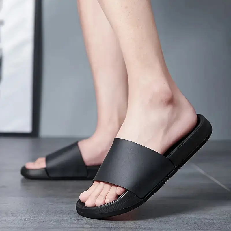 mens slip on sandals cushioned eva indoor outdoor house shoes lightweight portable slip ons for home beach slippers beach footwear simple slipon durable construction able footwear Product details 1