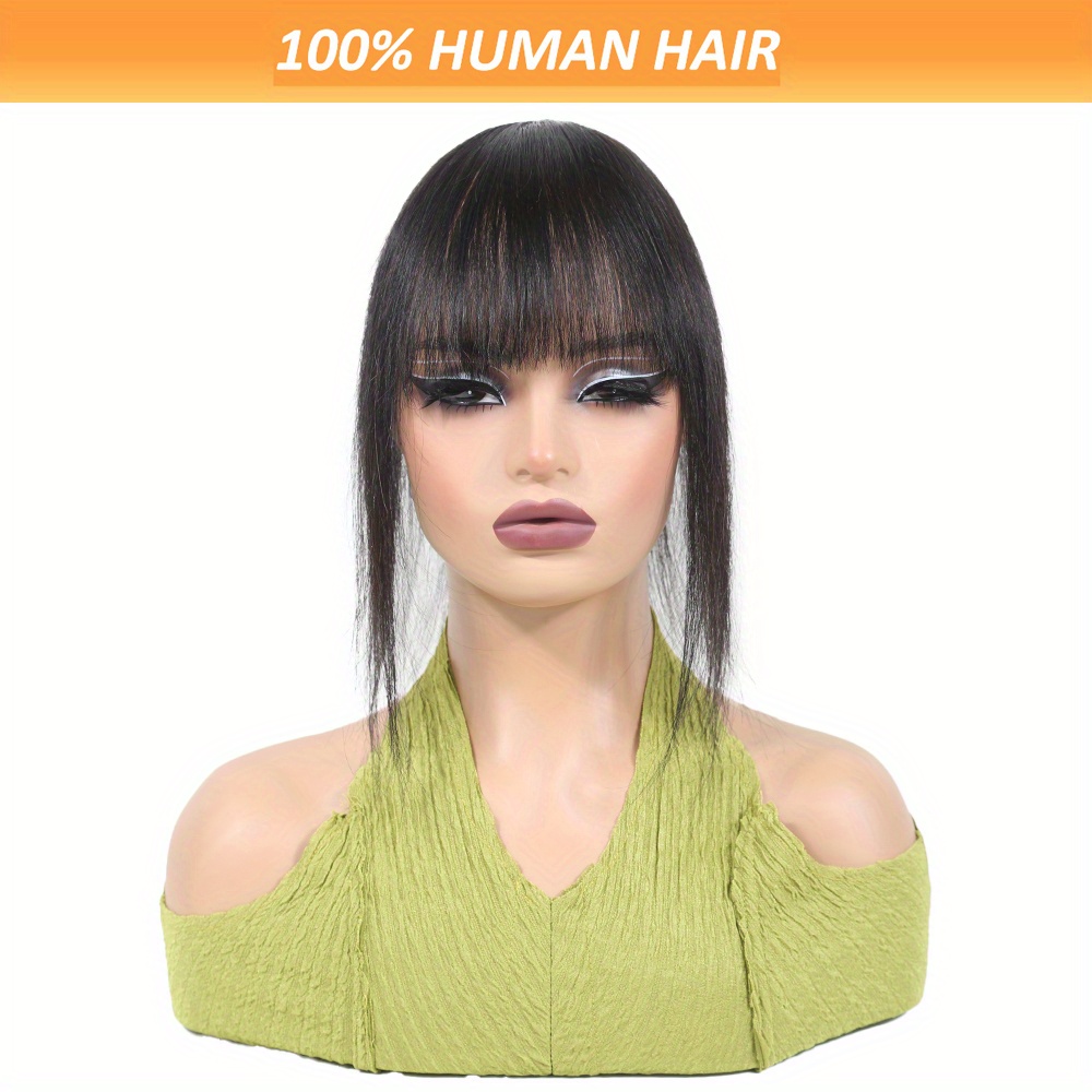 Topper Frange Cheveux Humains - Noir, Bouclé, Avec Clips, Neuf Sans étiquette