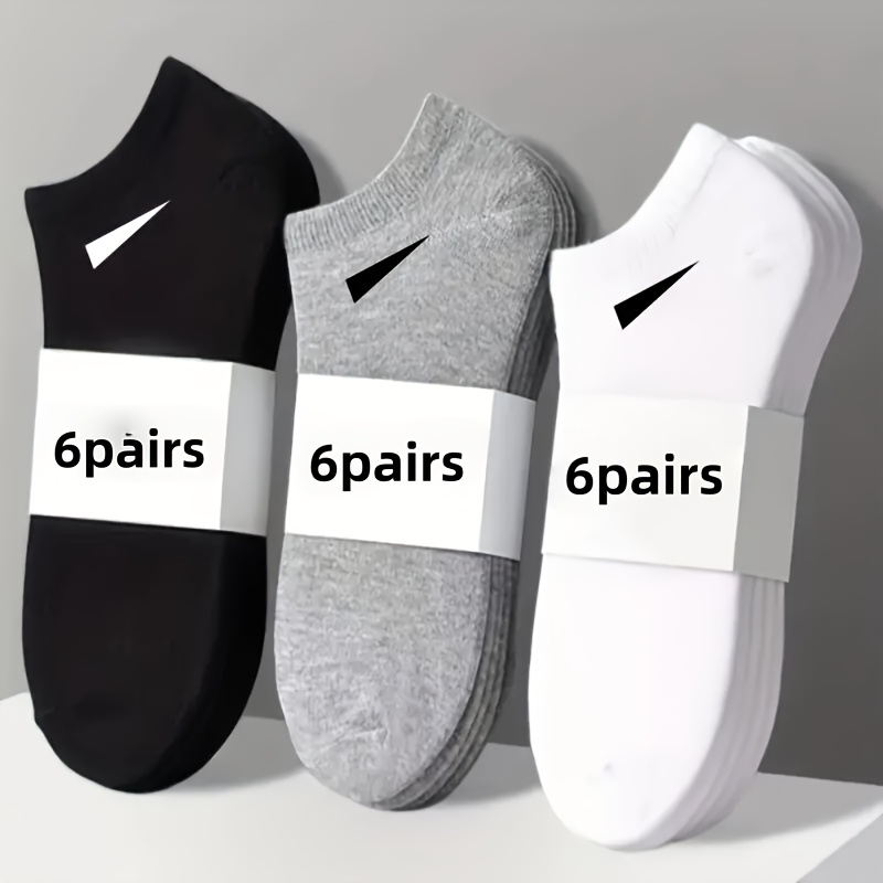 6 pairs of unisex socks soft socks breathable socks sports socks solid color invisible socks casual