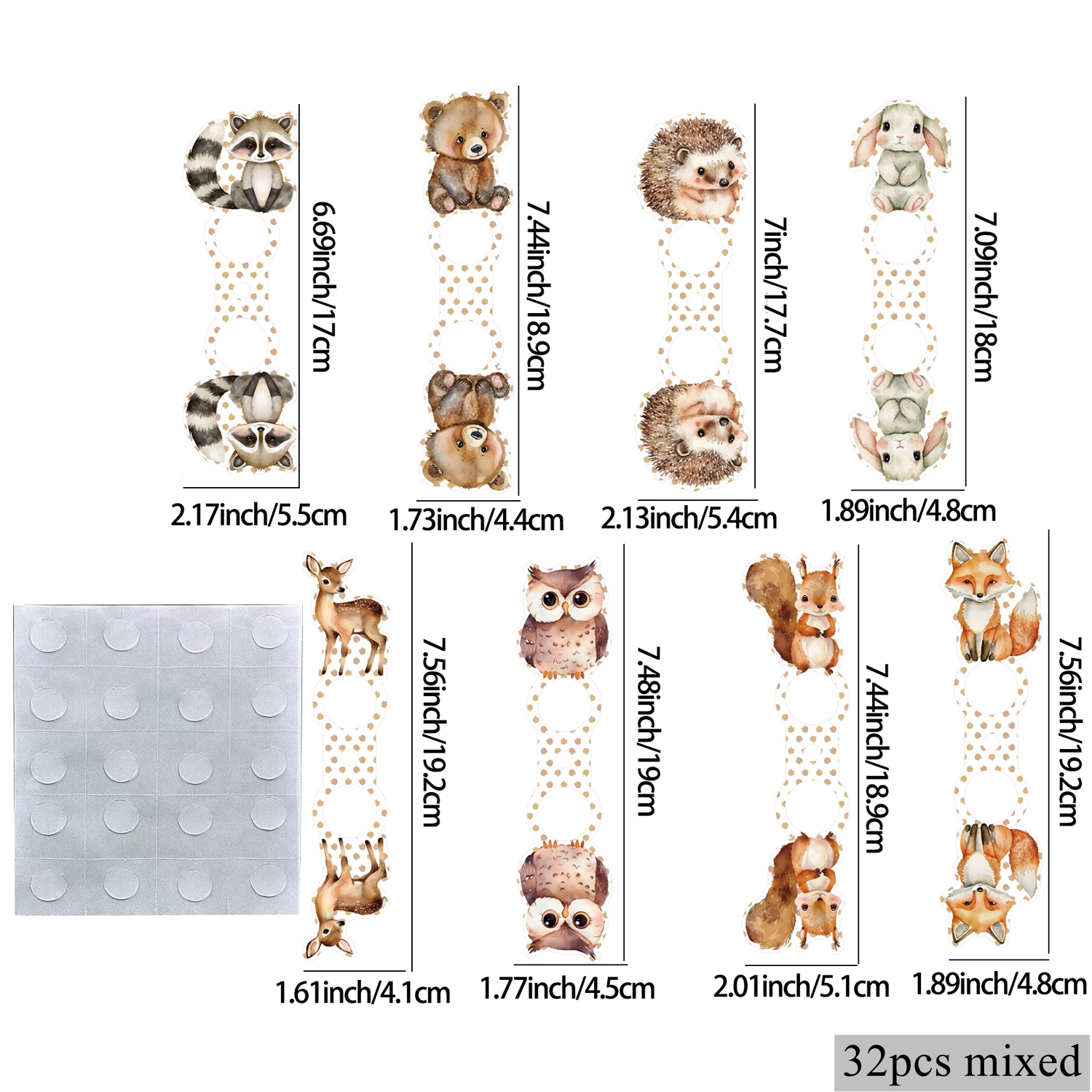 TEMU 32 Pezzi Porta - Animali della Foresta Misti (Con Confezione) Cartoncini da Tavolo con a Carta, Volpe, , Orso, Cartoon per Decorazioni Festa di