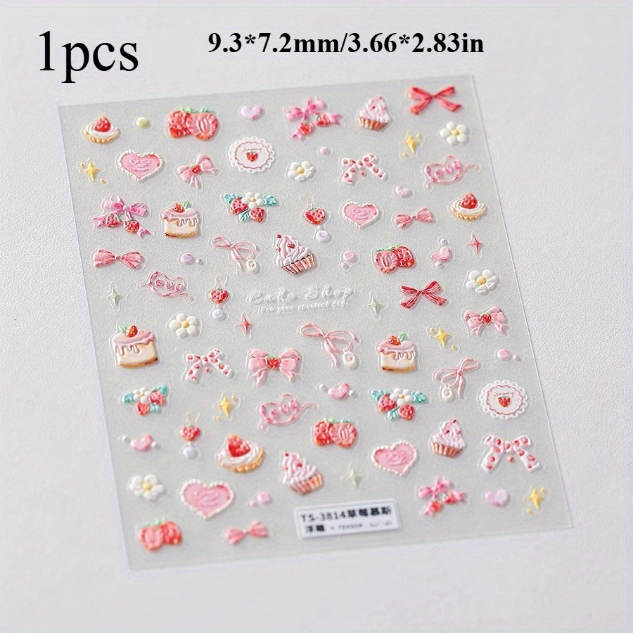 1pc Of Heart-shaped Bow Nail Charm Sticker For Art In Y2k Style, Perfect For Valentine's Day Nail Decoration Ornaments In 5d