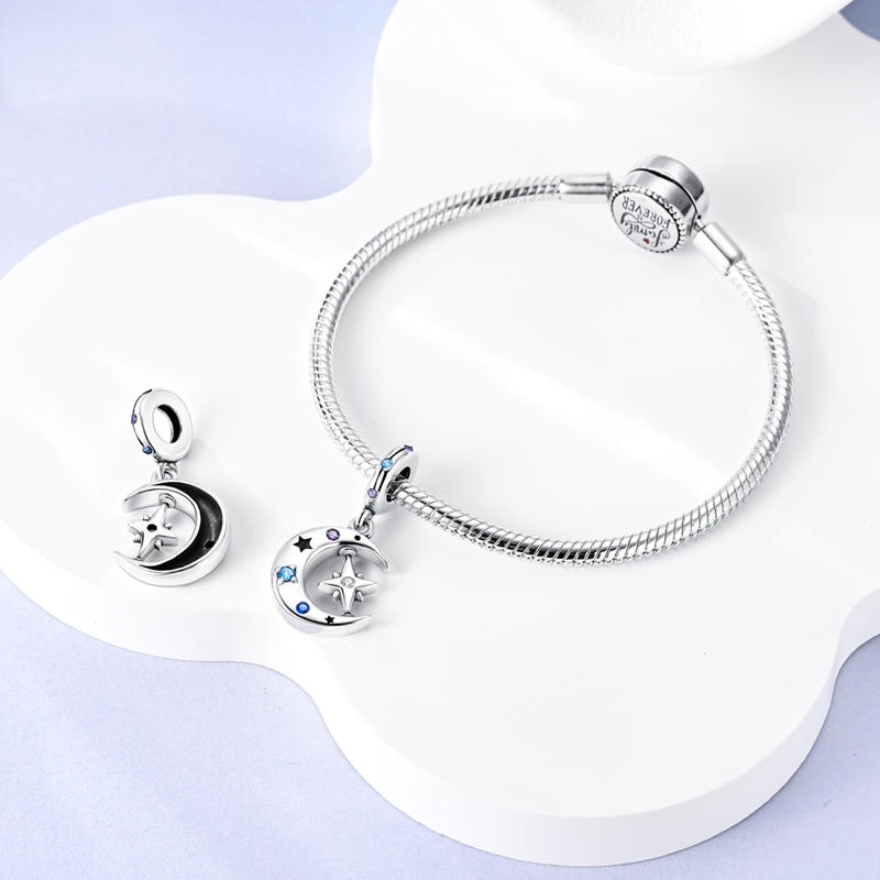 Rotating Star and Pendant, 925 Silver Charm