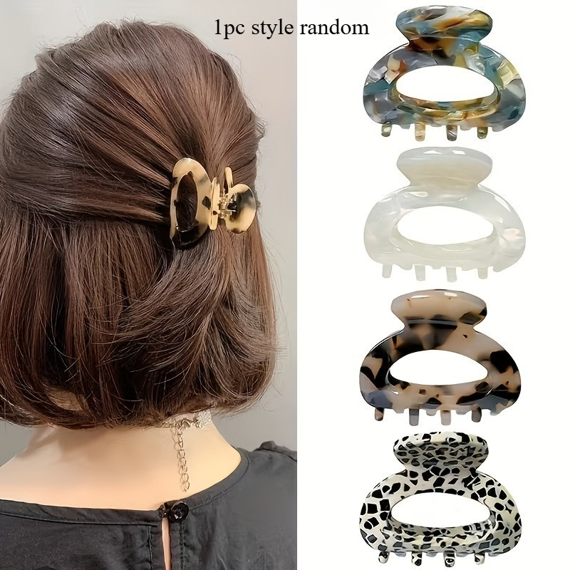TEMU 1 Estilo Aleatorio Retro Bohemio Ovalado Horquilla para el Cabello de Clip para Damas Peinado Versátil