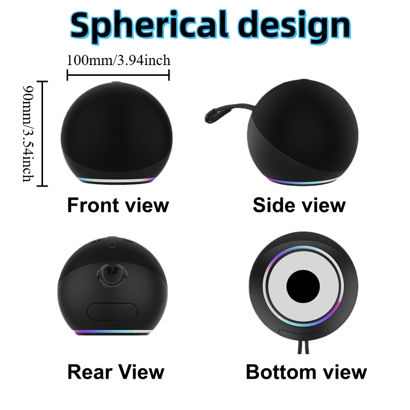 Altavoz Portátil Alaxe Azul Marino, Altavoz Inalámbrico BT. Soporta Reproducción Inalámbrica, Reproducción USB, Luces RGB, Bajos Potentes, Estéreo Fuerte, Altavoz Portátil, Batería de 500Mah, Conexión con Teléfono Móvil/Tablet, para Hogar, Coche, Exterior, Camping, REGALO