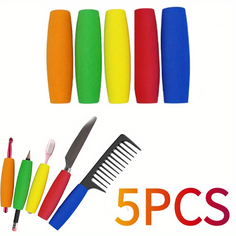 TEMU 5pcs Adjustable Foam Tube Gripping Tool, Reusable Grip Aid, Elderly Grip, Elderly Care Products, Elderly Assistance Products, Elderly Gadgets,