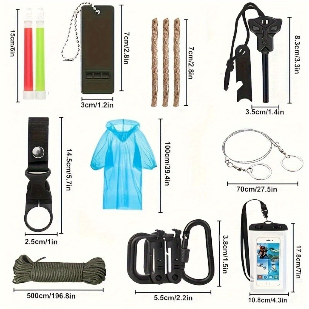 survival kits with   15 in 1 survival kits with   magnesium heavy duty compact survival gear suitable for camping hunting fishing essential for men outdoor emergency preparedness birthday christmas father day gift no Product details 3